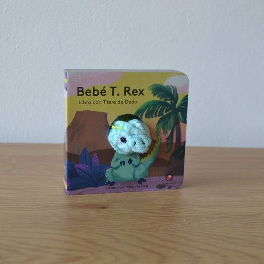 Libro con títere de dedo bebé T-rex